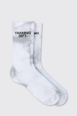 Man Active Training Dept Tie-dye Crew Socks | BoohooMAN UK