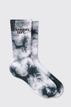 Man Active Training Dept Tie-dye Crew Socks | BoohooMAN UK