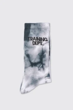 Man Active Training Dept Tie-dye Crew Socks | BoohooMAN UK