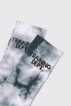 Man Active Training Dept Tie-dye Crew Socks | BoohooMAN UK