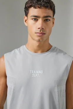 Man Active Training Dept Perforated Performance Tank | BoohooMAN UK