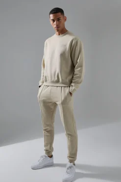 Man Active Training Dept Boxy Sweatshirt & Slim Jogger Tracksuit | BoohooMAN UK