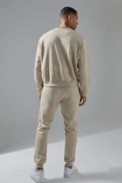 Man Active Training Dept Boxy Sweatshirt & Slim Jogger Tracksuit | BoohooMAN UK