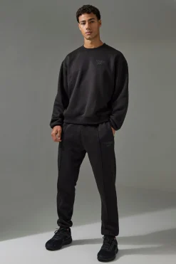 Man Active Training Dept Boxy Sweatshirt & Slim Jogger Tracksuit | BoohooMAN UK