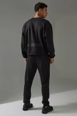 Man Active Training Dept Boxy Sweatshirt & Slim Jogger Tracksuit | BoohooMAN UK