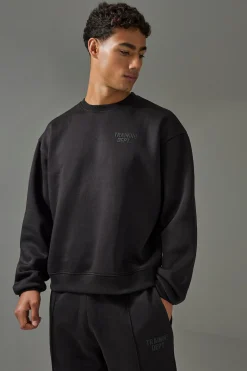 Man Active Training Dept Boxy Sweatshirt & Slim Jogger Tracksuit | BoohooMAN UK