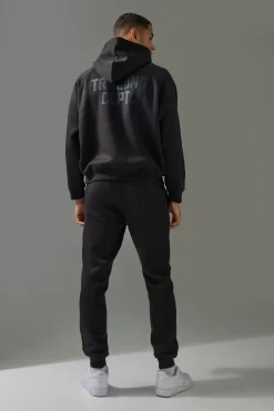 Man Active Training Dept Boxy Hoodie & Slim Jogger Tracksuit | BoohooMAN UK