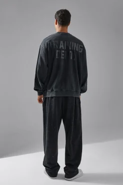 Man Active Training Dept Washed Boxy Sweatshirt | BoohooMAN UK