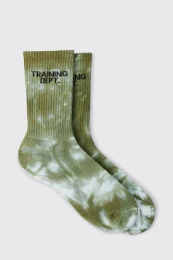 Man Active Training Dept Tie-dye Crew Socks | BoohooMAN UK