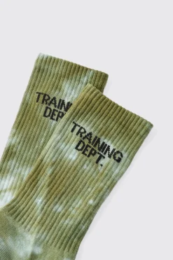 Man Active Training Dept Tie-dye Crew Socks | BoohooMAN UK