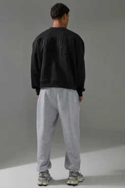 Man Active Training Dept Boxy Embossed Sweatshirt | BoohooMAN UK