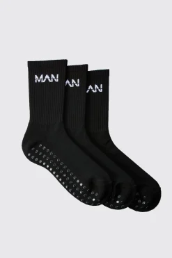 Man Active Training Grip Crew 3 Pack Socks | BoohooMAN UK