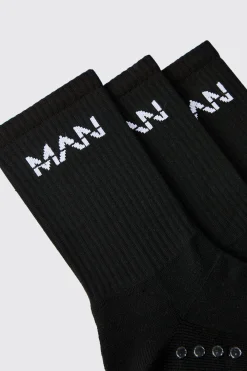 Man Active Training Grip Crew 3 Pack Socks | BoohooMAN UK