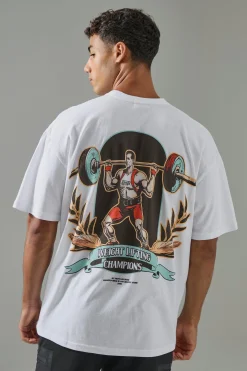 Man Active Weight Lifting Oversized T-shirt | BoohooMAN UK