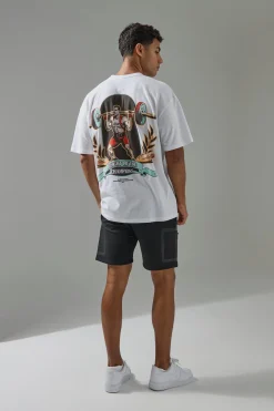 Man Active Weight Lifting Oversized T-shirt | BoohooMAN UK