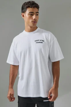 Man Active Weight Lifting Oversized T-shirt | BoohooMAN UK
