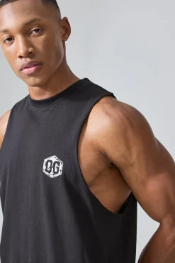 Man Active X Og Gym Drop Arm Regular Fit Tank | BoohooMAN UK