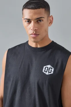 Man Active X OG Gym Drop Arm Oversized Tank | BoohooMAN UK