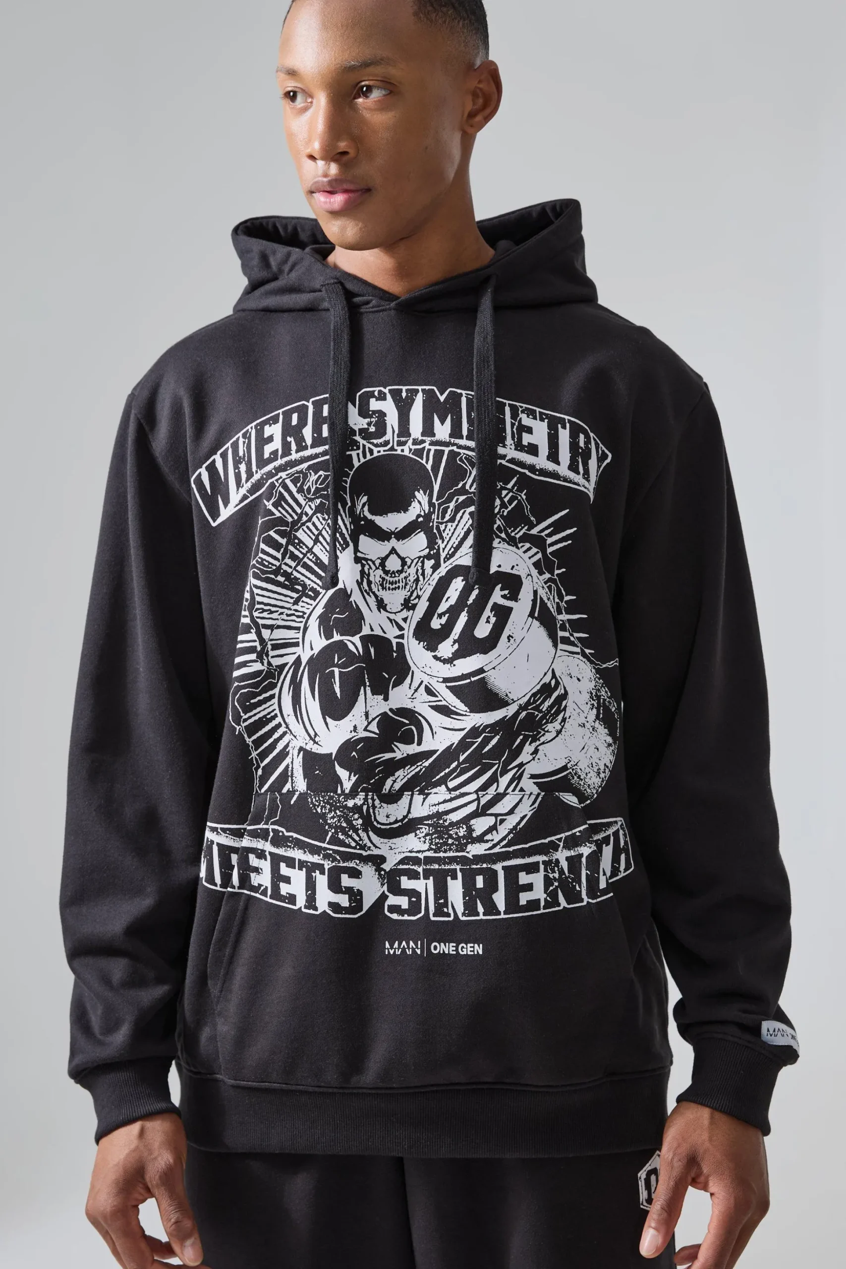 Man Active X Og Gym Oversized Graphic Hoodie | BoohooMAN UK