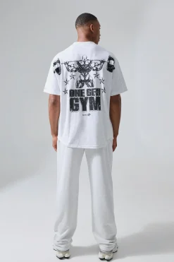 Man Active X Og Gym Oversized Xxl Back Print T-shirt | BoohooMAN UK
