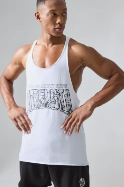 Man Active X Og Gym Reg Fit Stringer Vest | BoohooMAN UK