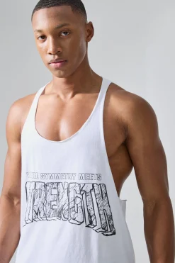 Man Active X Og Gym Reg Fit Stringer Vest | BoohooMAN UK
