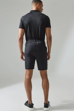 Man Active Zip Golf Slim Fit Polo | BoohooMAN UK