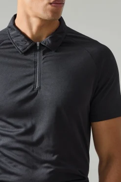 Man Active Zip Golf Slim Fit Polo | BoohooMAN UK