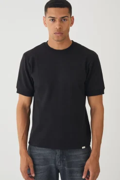 Man Boxy Heavy Interlock Ribbed Cuff T-shirt | BoohooMAN UK