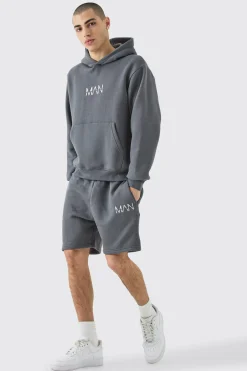 Man Boxy Hoodie Short Tracksuit | BoohooMAN UK