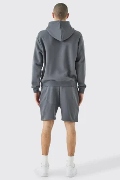 Man Boxy Hoodie Short Tracksuit | BoohooMAN UK