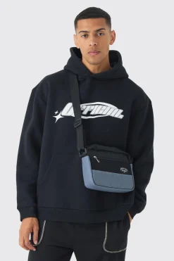Man Branded Mesh Nylon Cross Body Bag | BoohooMAN UK