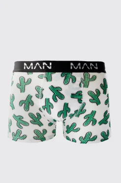 Man Cactus Printed Boxers | BoohooMAN UK