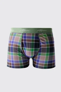 Man Check Printed Boxers | BoohooMAN UK