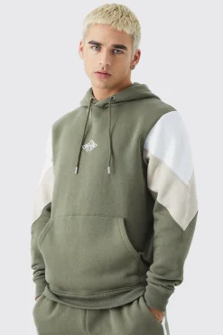 Man Colour Block Hoodie | BoohooMAN UK