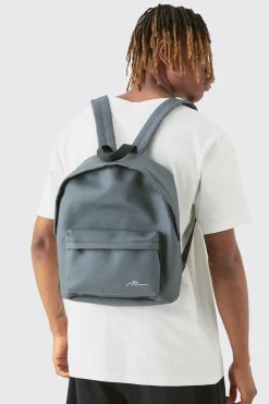 Man Dash Basic Rucksack In Charcoal | BoohooMAN UK