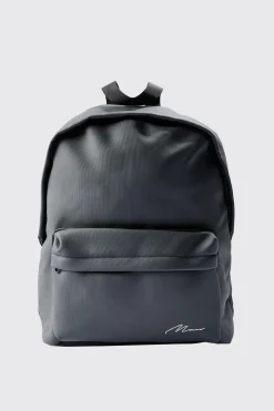 Man Dash Basic Rucksack In Charcoal | BoohooMAN UK