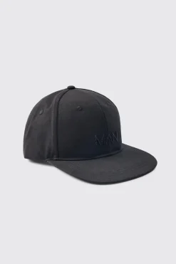 Man Dash Basic Snapback Cap In Black | BoohooMAN UK