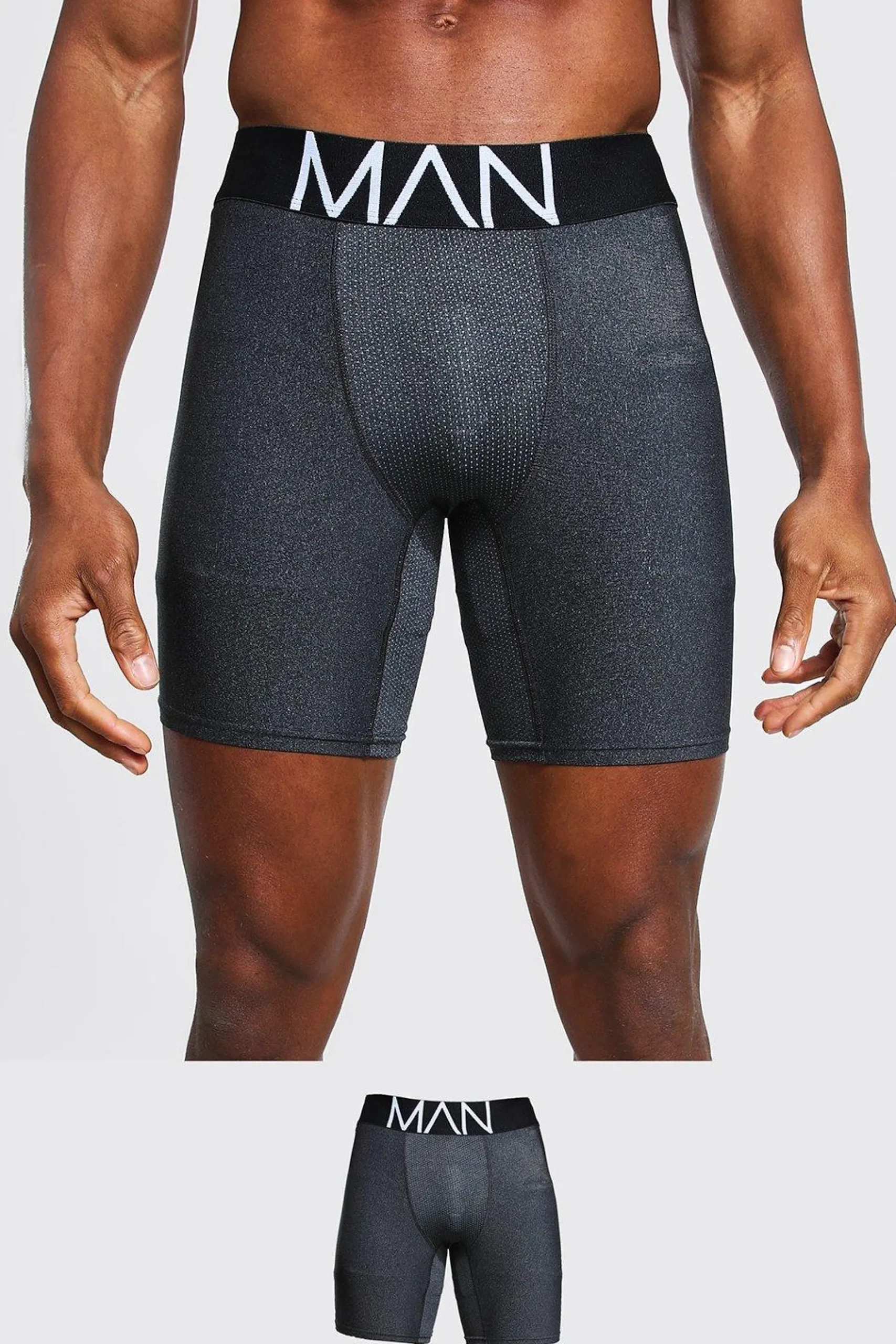 MAN Dash Contrast Stitch Long Length Sports Boxer | BoohooMAN UK