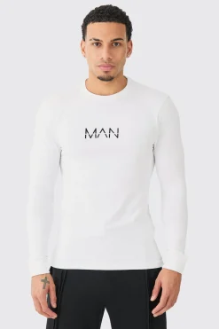 Man Dash Muscle Fit Long Sleeve T-shirt | BoohooMAN UK