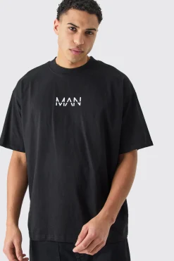 Man Dash Oversized Basic Extended Neck T-shirt | BoohooMAN UK