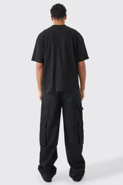 Man Dash Oversized Basic Extended Neck T-shirt | BoohooMAN UK