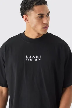 Man Dash Oversized Basic Extended Neck T-shirt | BoohooMAN UK