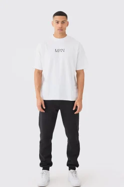 Man Dash Oversized Basic Extended Neck T-shirt | BoohooMAN UK