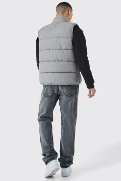 Man Dash Quilted Funnel Neck Gilet | BoohooMAN UK