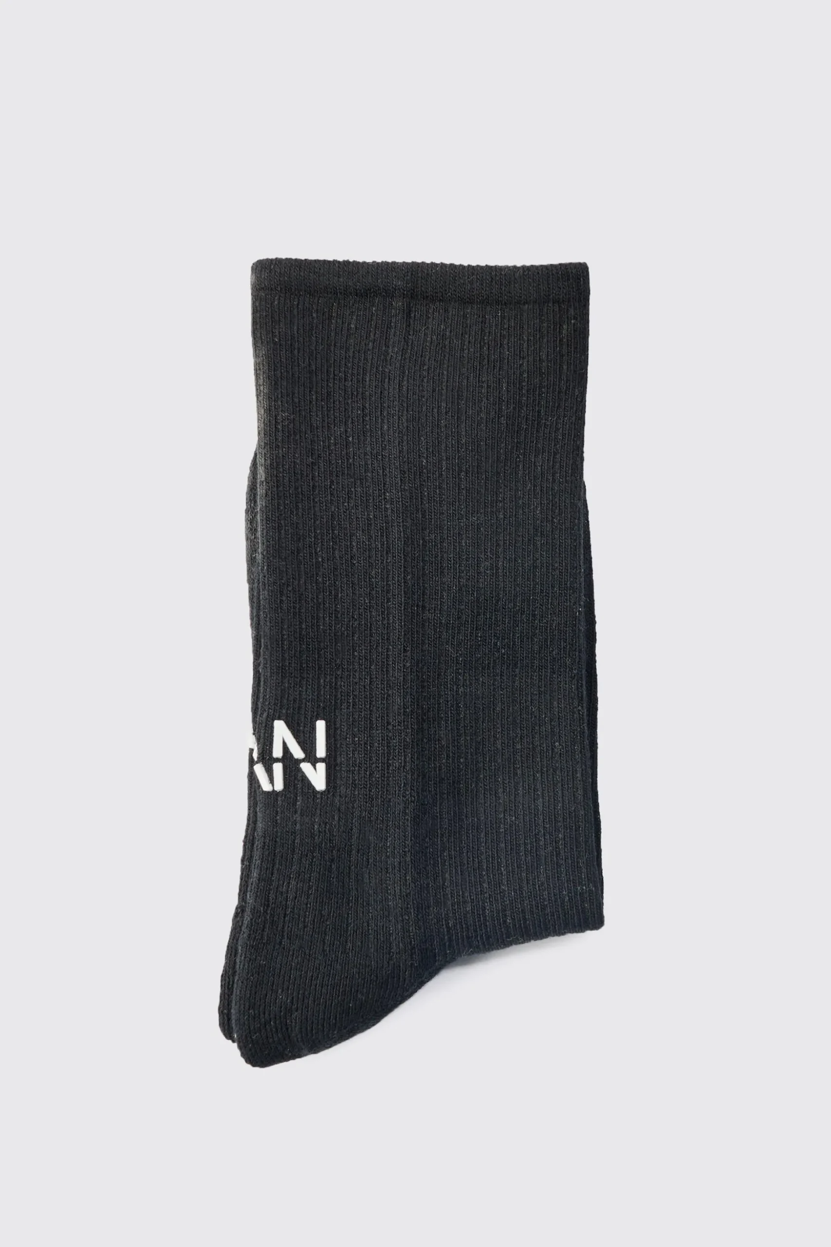 Man Dash Ribbed Socks In Black | BoohooMAN UK