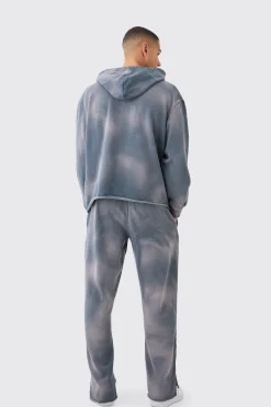 Man Embroidery Oversized Sun Bleached Wash Hoodie | BoohooMAN UK