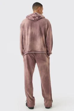 Man Embroidery Oversized Sun Bleached Wash Hoodie | BoohooMAN UK