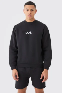 Man Extended Neck Sweatshirt Short Tracksuit | BoohooMAN UK