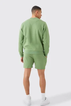 Man Extended Neck Sweatshirt Short Tracksuit | BoohooMAN UK